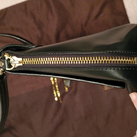 Kate Spade Medium Satchel Bag Black leather top handle flap shoulder - Picture 10 of 14